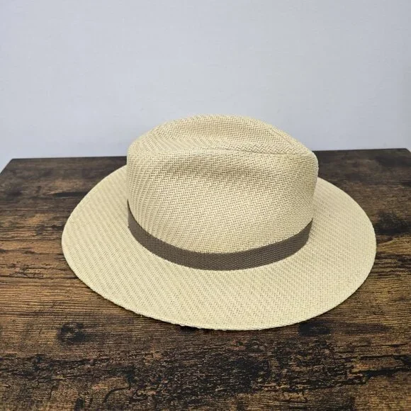 Disney Wicker Straw Fedora Hat Mickey Mouse Icon Band 58cm - Picture 3 of 10